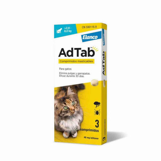 ADTAB 48 MG GATOS +2.5 KG 3 COMPRIMIDOS