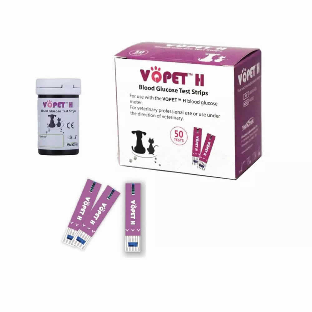 TIRAS REACTIVAS GLUCOMETRO VQPET H VGS02 50 UD - Piensa en Pienso
