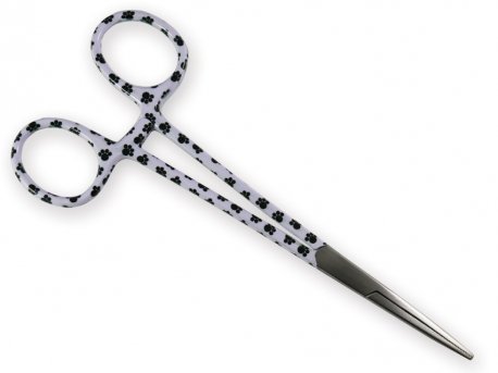 PINZA ARTERIAL RECTA COLOR FANTASIA HUELLAS 16C M - Piensa en Pienso