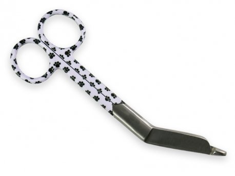 TIJERA PARA VENDAJES COLOR FANTASIA HUELLAS 14CM - Piensa en Pienso