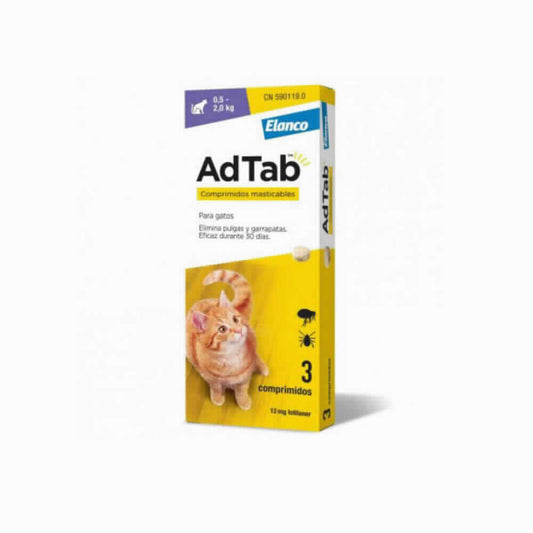 ADTAB 12 MG GATOS 0.5-2 KG 3 COMPRIMIDOS - Piensa en Pienso