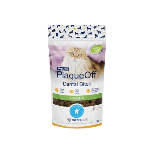 PLAQUEOFF DENTAL BITES GATO VEGGIE 60 GR - Piensa en Pienso