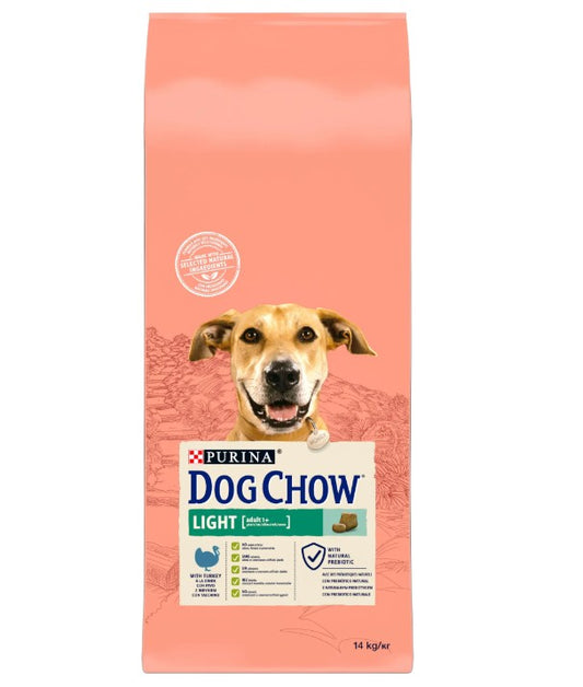 DOG CHOW LIGHT PAVO 14 KG - Piensa en Pienso