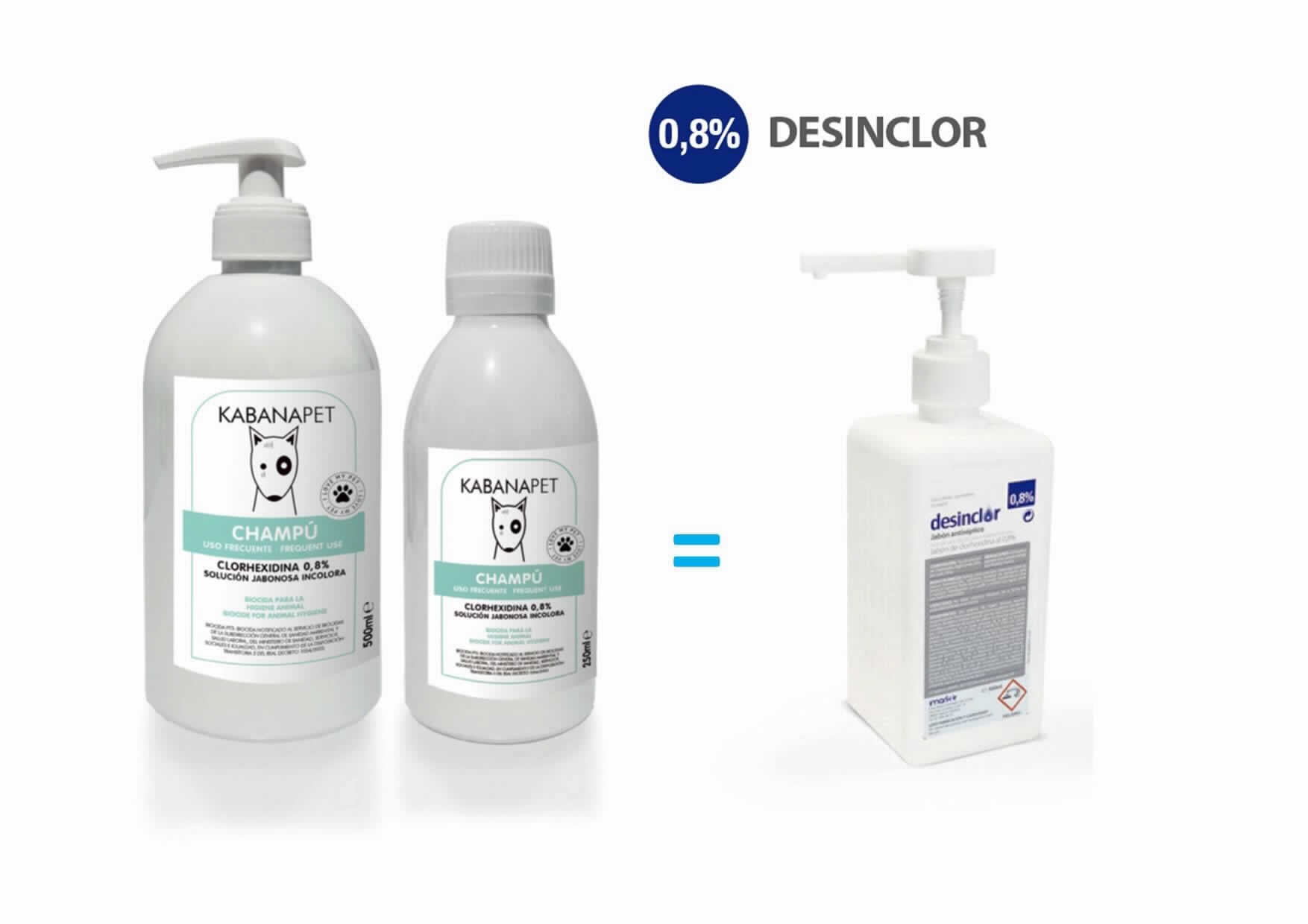 CHAMPU CLORHEXIDINA 0.8% USO FREC. DISPEN 500ML - Piensa en Pienso