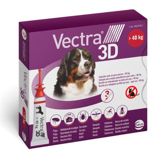 VECTRA 3D PERRO +40 KG 3 PIP - Piensa en Pienso