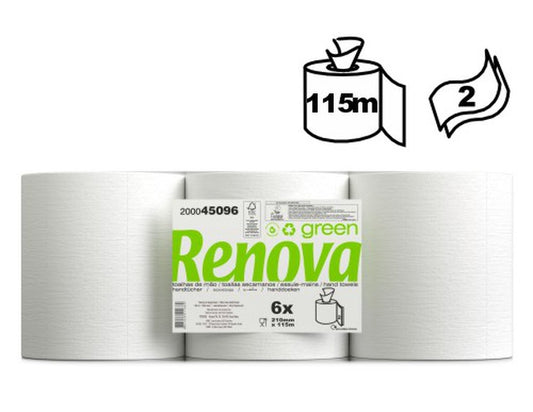 BOBINA SECAMANOS RENOVA 6 ROLLOS 2 C 96 M (LF) - Piensa en Pienso