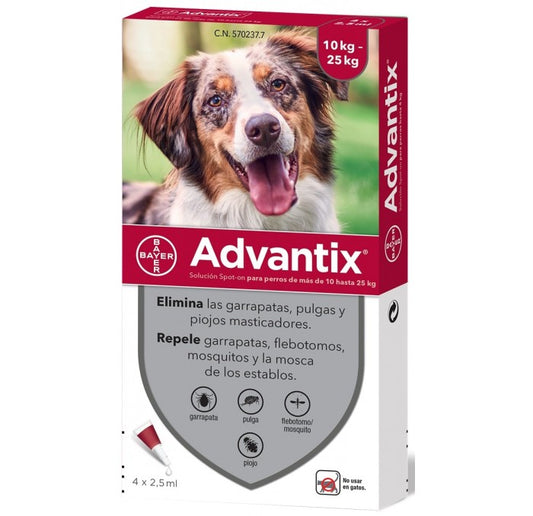 ADVANTIX 4x2.5 ML (10-25KG) - Piensa en Pienso